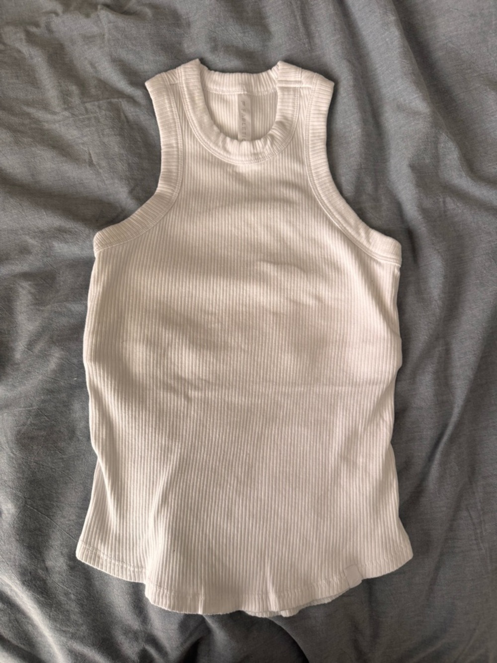 Fabletics White Ribbed High-Neck Racerback Tank - XS - Picture 2 of 4